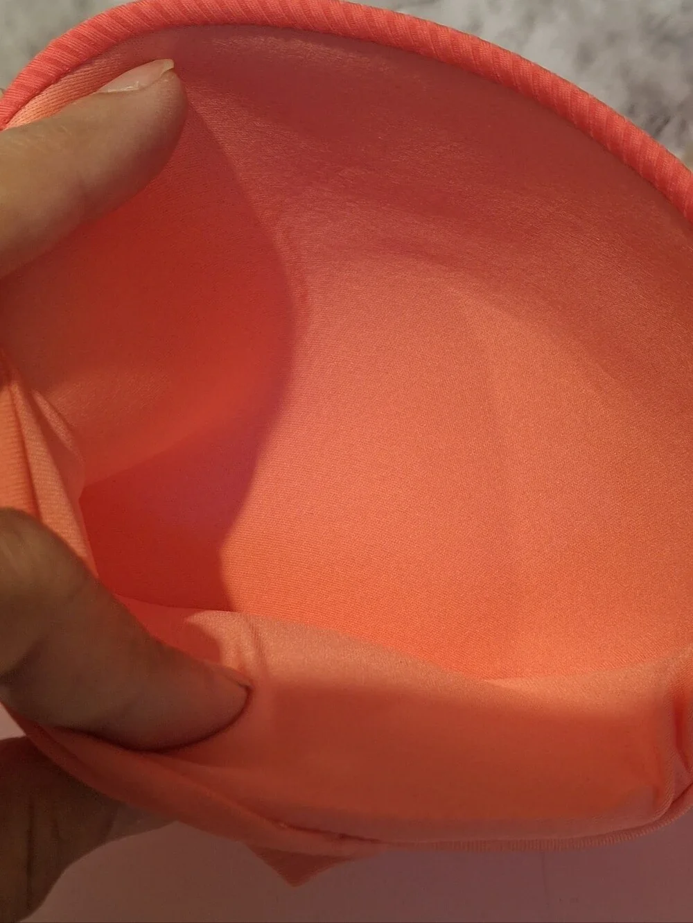 Victoria’s Secret Bikini Top Swim Bright Coral 32DD Underwire Push Up Ribbed